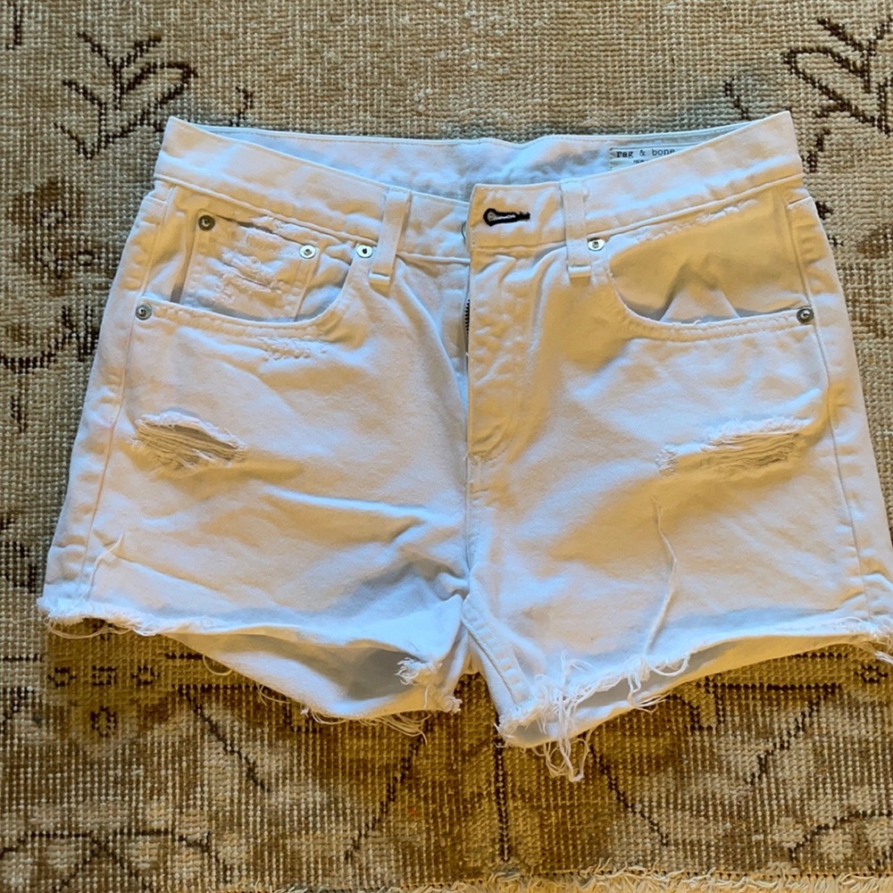 rag & bone white jean cut off shorts